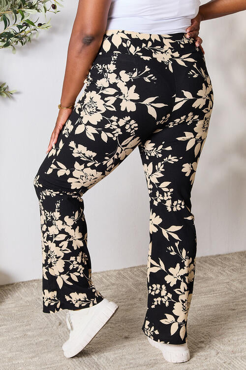 Heimish Full Size High Waist Floral Flare Pants-2