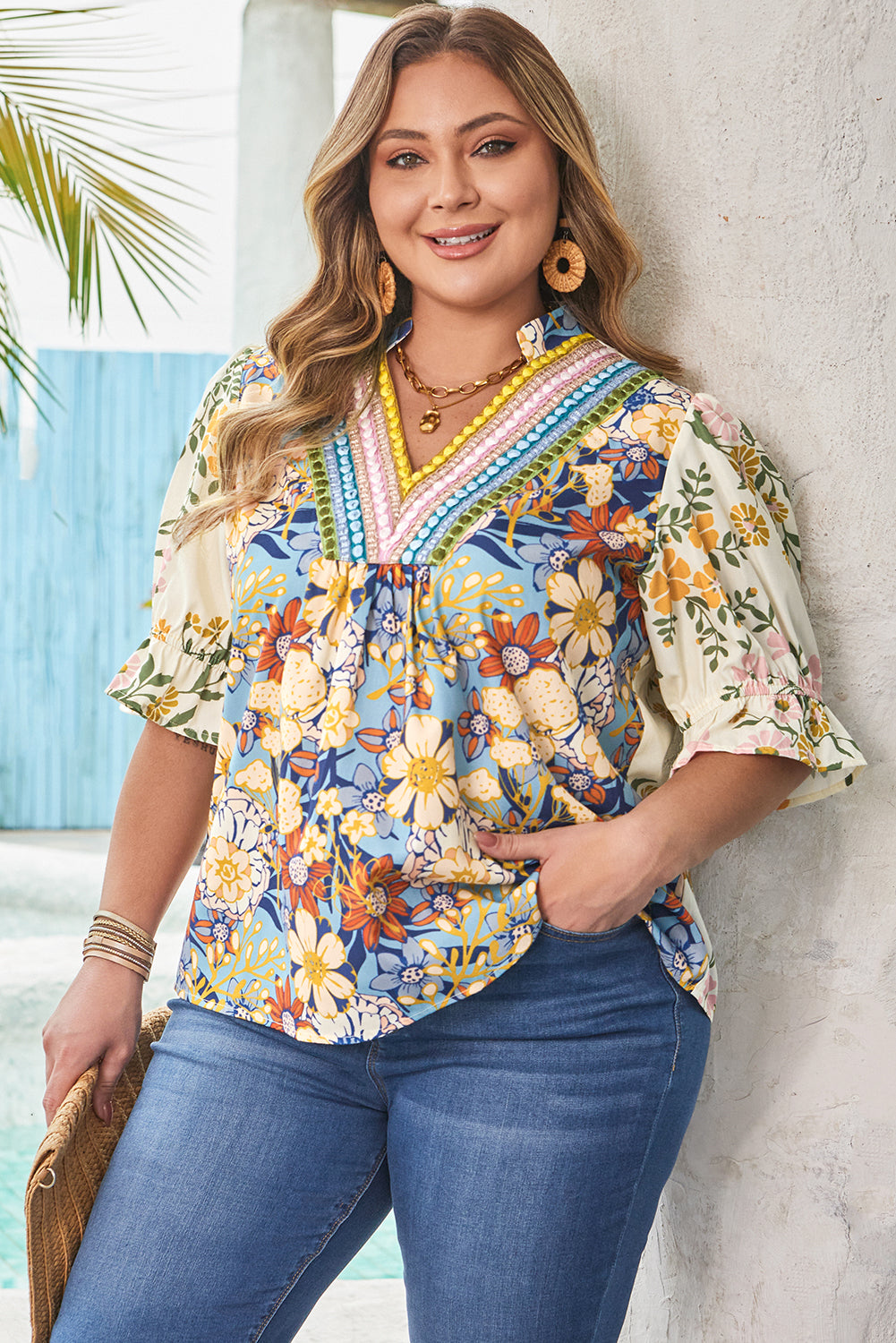 Alayna Woven Half Sleeve PLUS Blouse-2