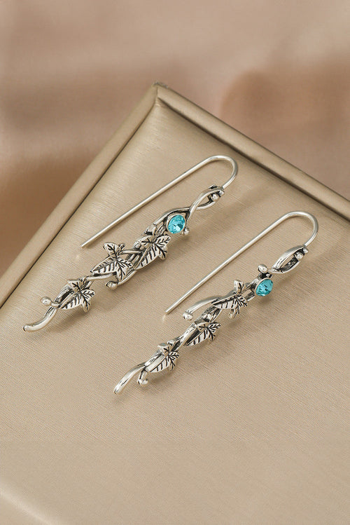 August Leaf Gemstone Dangle Earrings-1