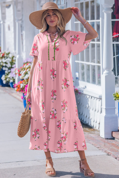 Alena Floral Print Maxi Dress-0