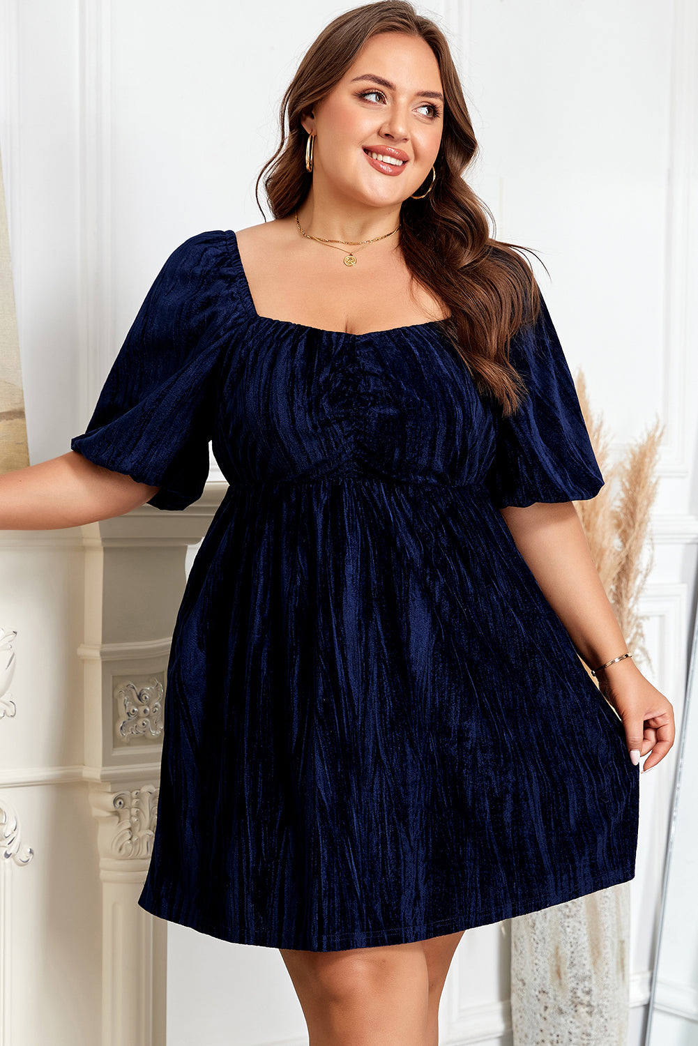 Kataleya Short Puff Sleeve PLUS Dress-3