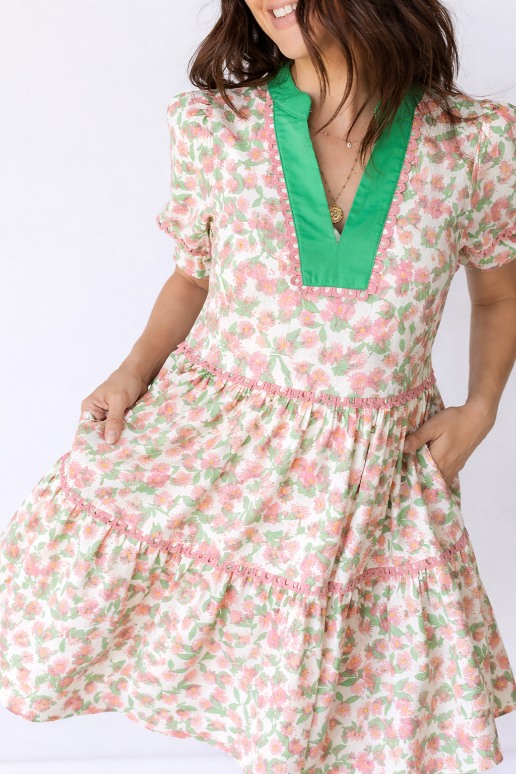 Rachel Short Puff Sleeve Dress-2