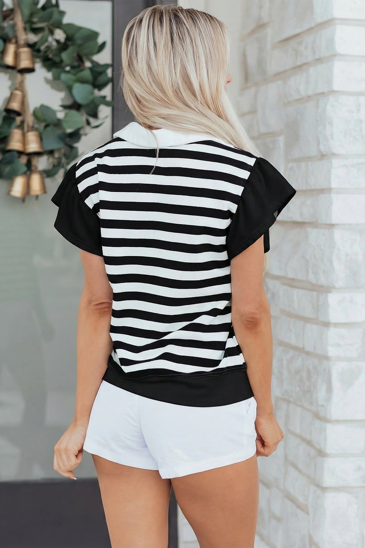 Lilith Ruffled Short Sleeve Blouse-1
