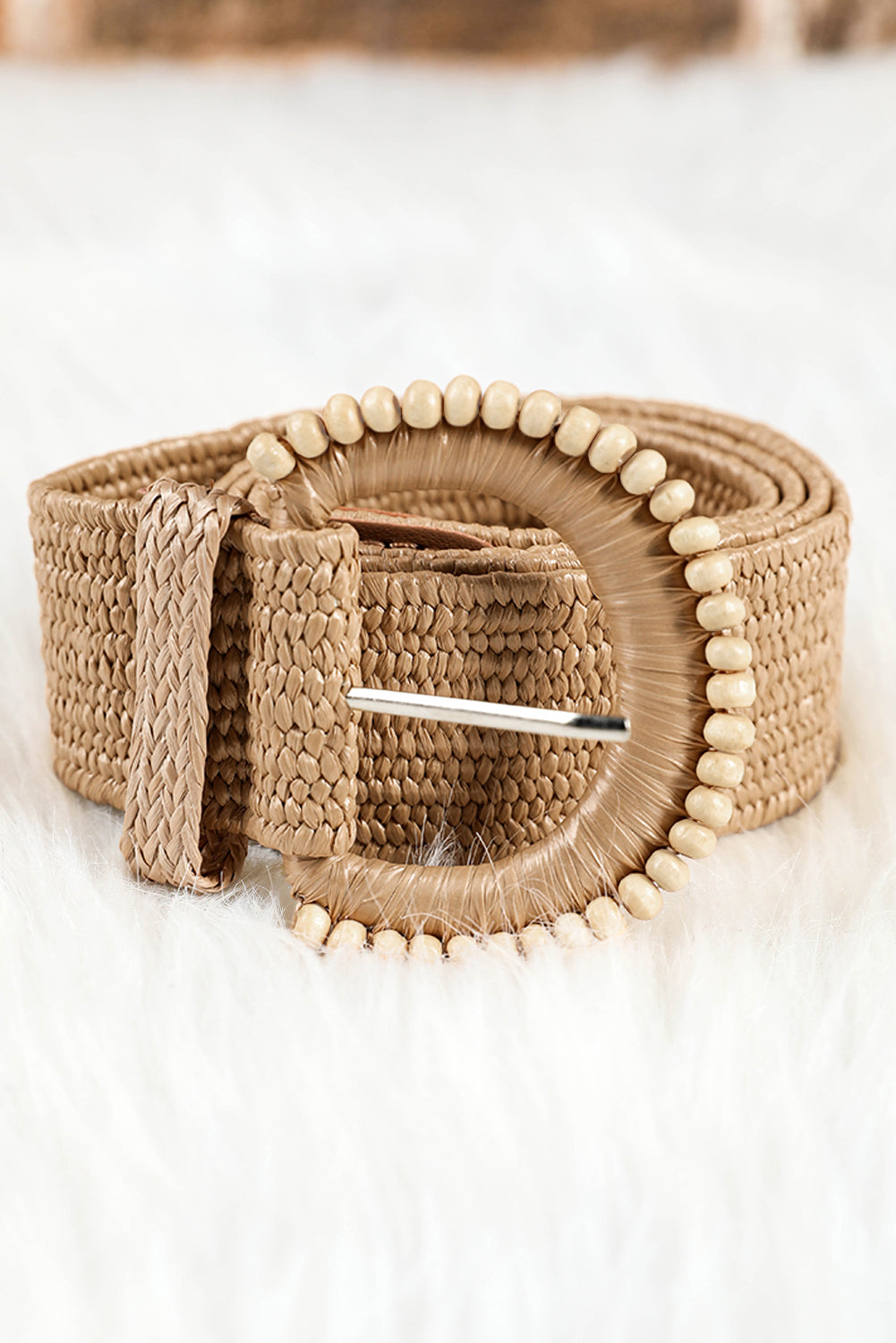 Kylie Beaded Straw Woven Belt-3