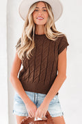 Lyrajira Texture Short Sleeve Sweater-0