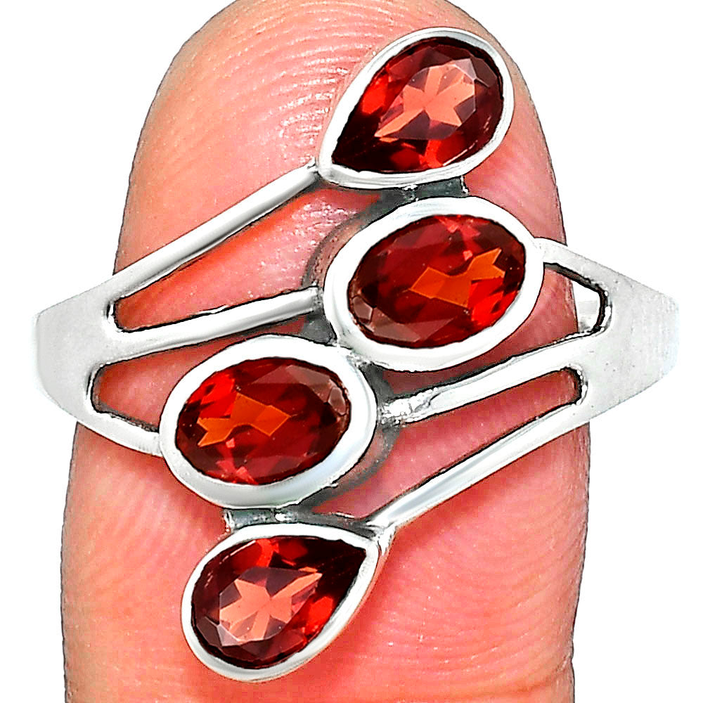 Sterling Silver Multi Gemstone Pear, Oval Shape Statement Ring for Women AGR1024 R-1053-2