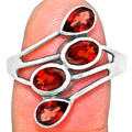 Sterling Silver Multi Gemstone Pear, Oval Shape Statement Ring for Women AGR1024 R-1053-2