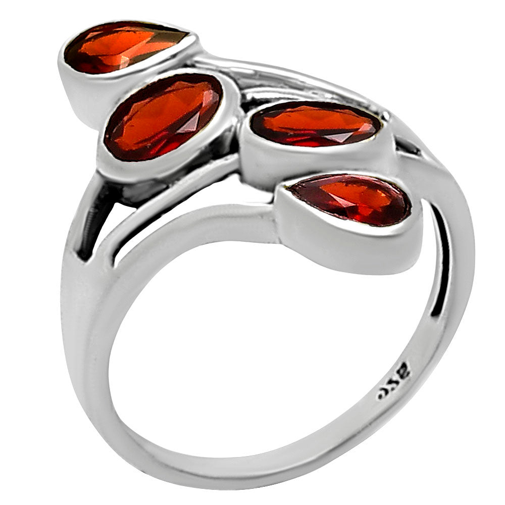 Sterling Silver Multi Gemstone Pear, Oval Shape Statement Ring for Women AGR1024 R-1053-3