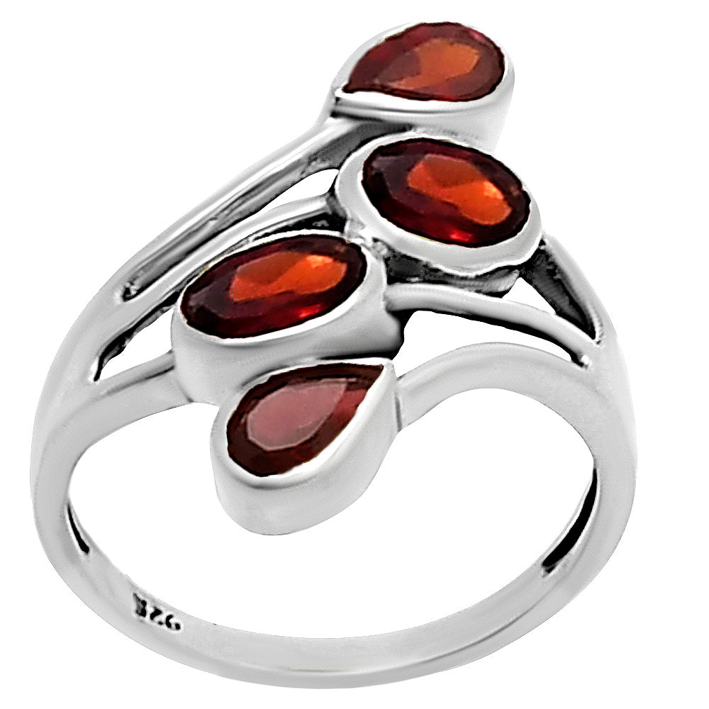 Sterling Silver Multi Gemstone Pear, Oval Shape Statement Ring for Women AGR1024 R-1053-4