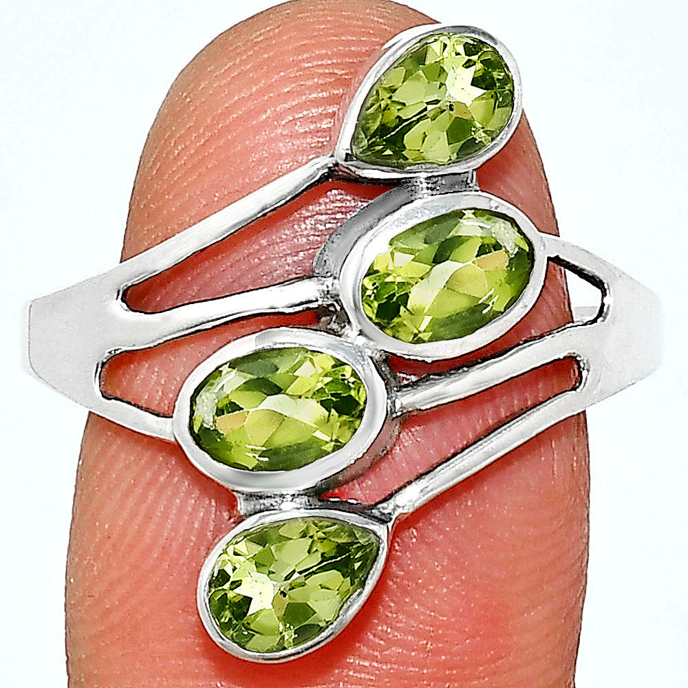 Sterling Silver Multi Gemstone Pear, Oval Shape Statement Ring for Women AGR1024 R-1053-7