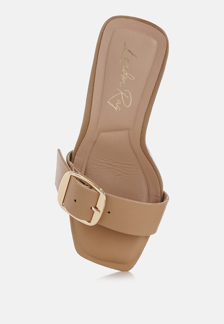 Acacia Buckle Strap Slip On Sandals-3