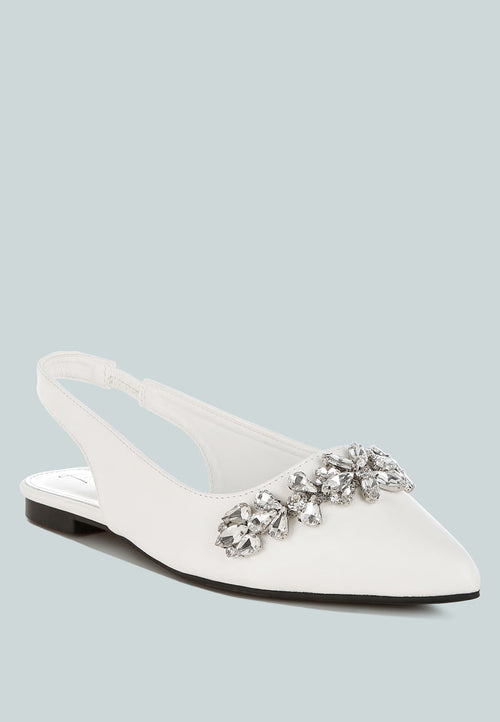 Adhara Diamante Embellished Flat Sandals-1