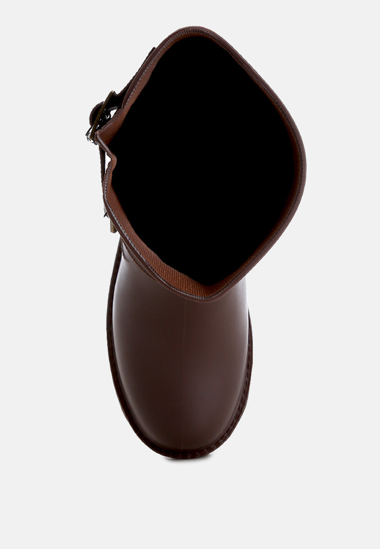 Anong Harness Detail Calf Boots-3