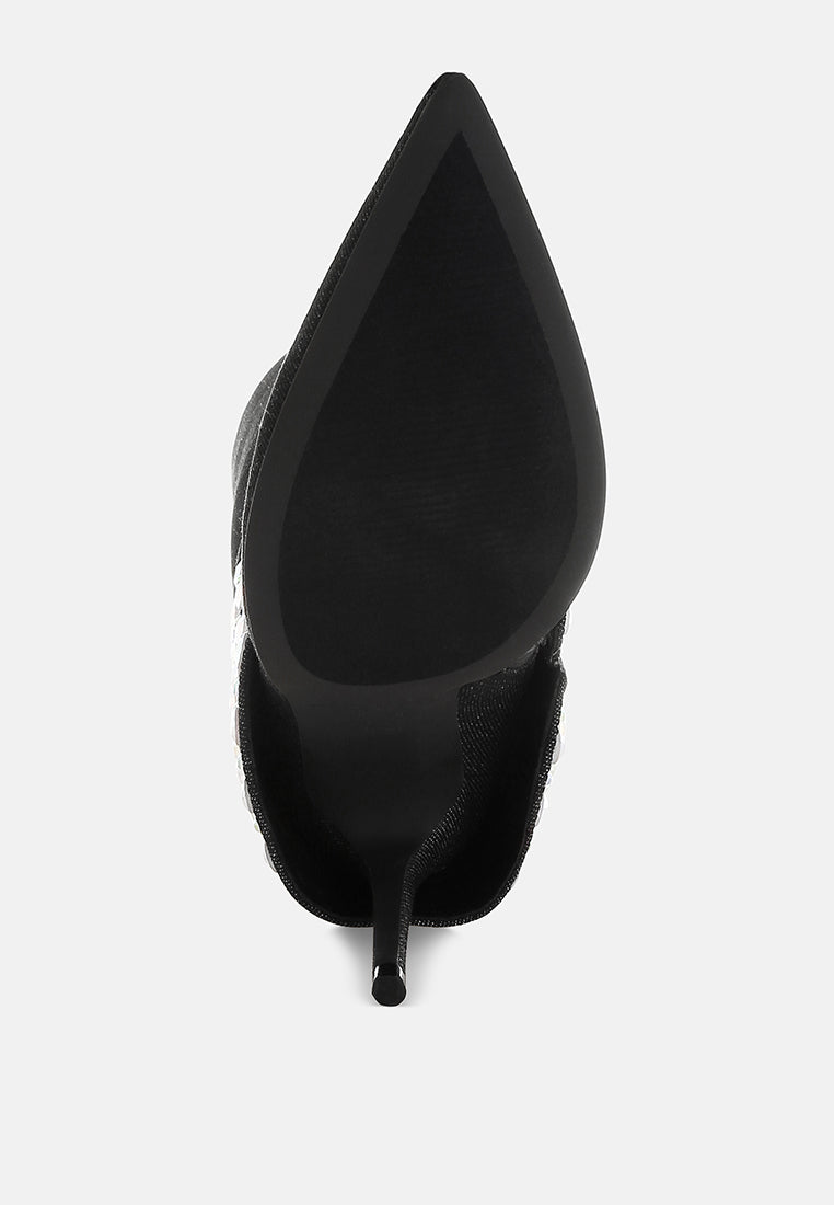 BASSO Party Diamante Studded Stiletto Boots-4