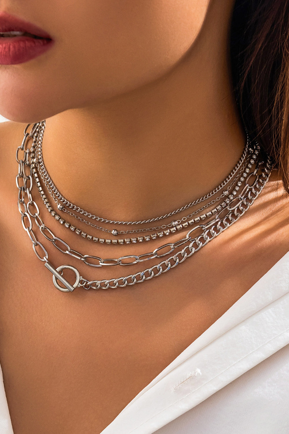 5pcs Layered Chain Collarbone Necklaces Set-2