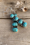 Turquoise Stacked Dangle Earrings-0