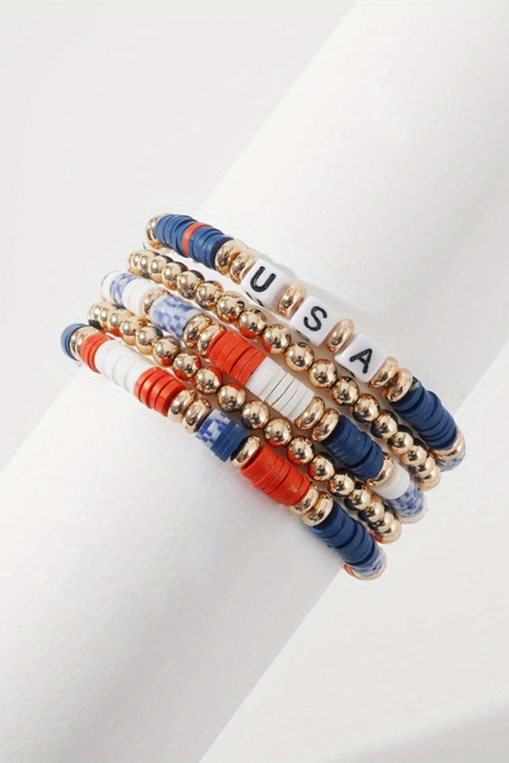 5pcs USA Beaded Bracelet Set-0