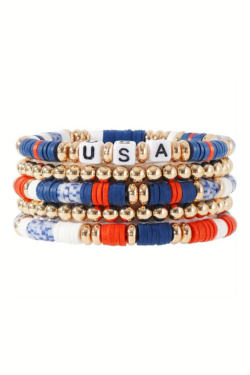 5pcs USA Beaded Bracelet Set-1
