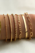 Gold Multi Layered Adjustable Chain Bracelet Set-0