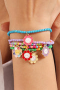 Smiley Flower Beaded Bracelet-0