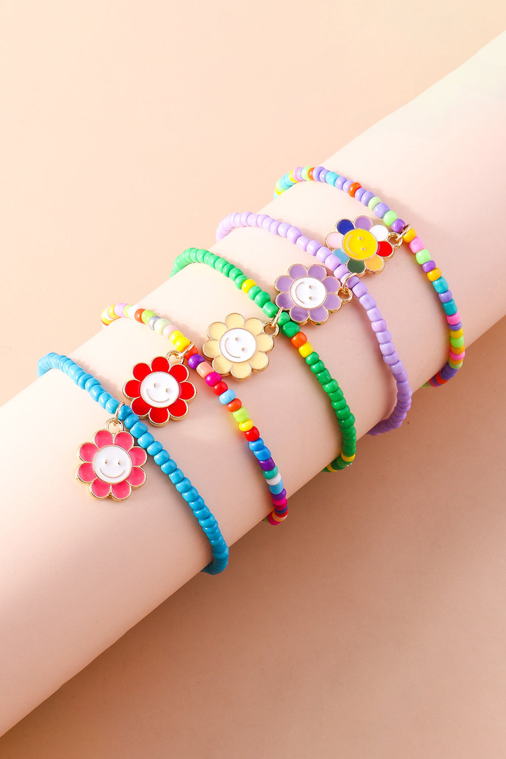 Smiley Flower Beaded Bracelet-1