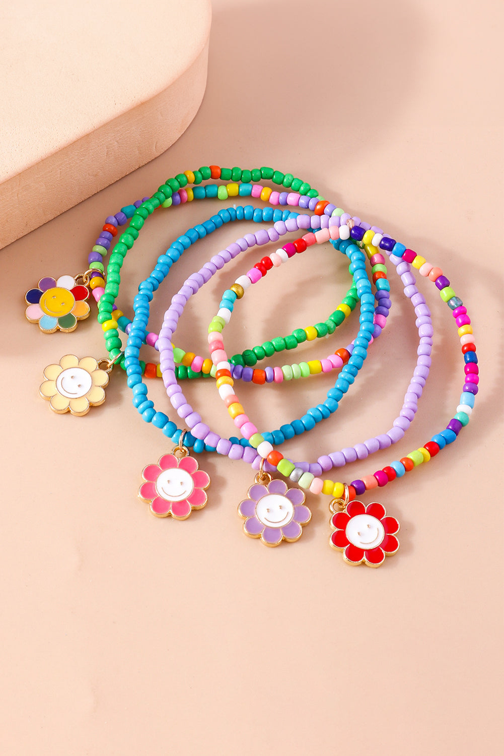 Smiley Flower Beaded Bracelet-2