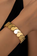 Gold Water Drop Patched Plated Titanium Steel Bangle-1