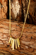 Gold Asymmetric Bar Pendant Necklace-1