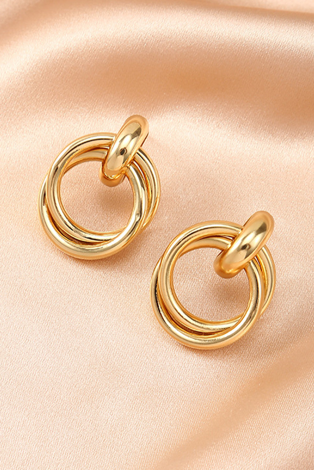 Gold Circles Stud Earrings-2