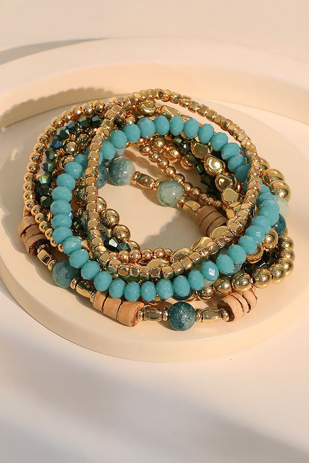 Boho Beaded Multi Layer Elastic Bracelet Set-1
