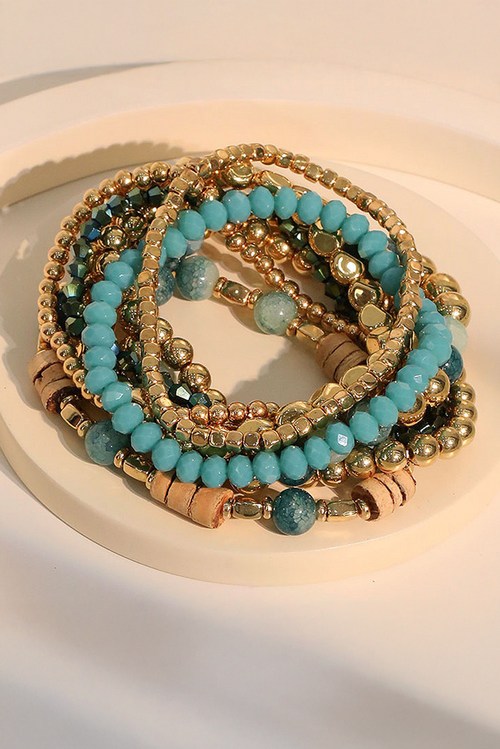 Boho Beaded Multi Layer Elastic Bracelet Set-1