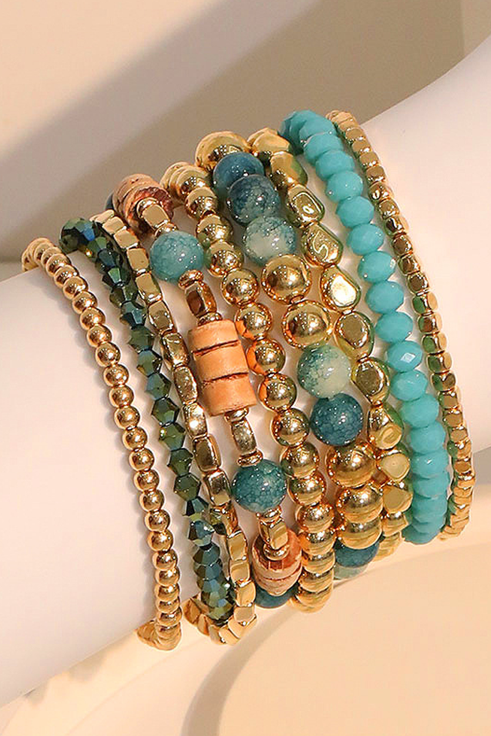 Boho Beaded Multi Layer Elastic Bracelet Set-3