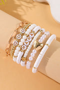 White MAMA Heart Pearl Layer Bracelet-0
