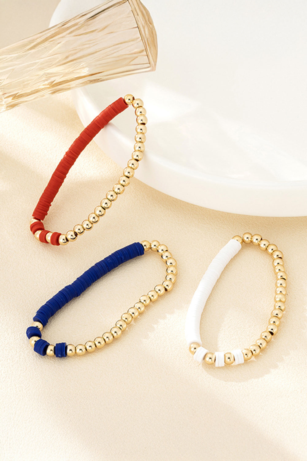 Flag Theme Beaded Triple Layer Bracelets-2