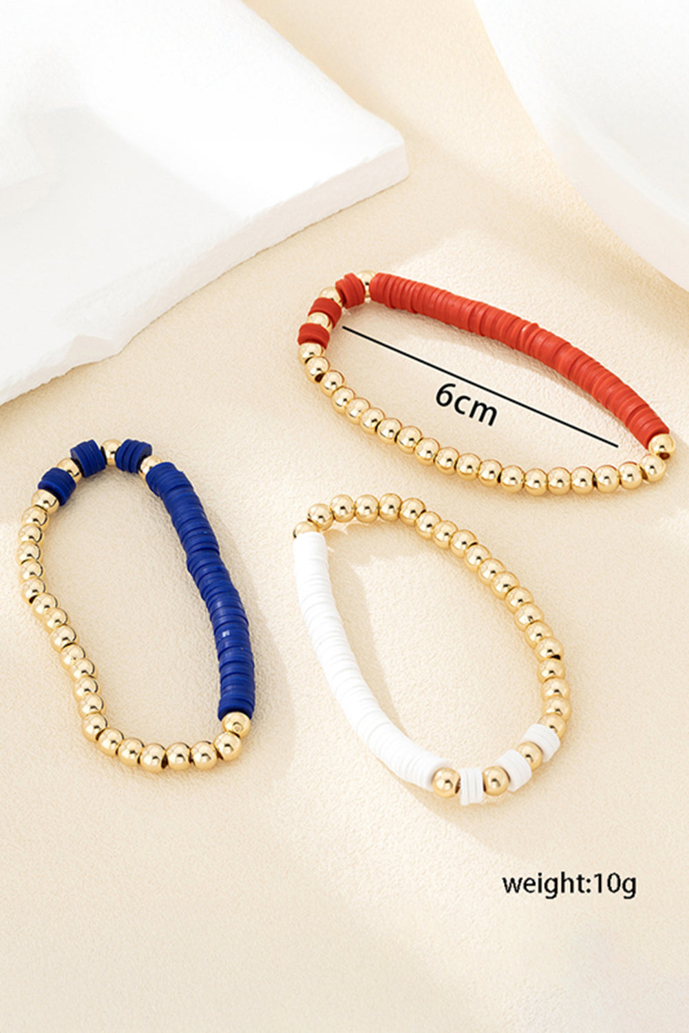 Flag Theme Beaded Triple Layer Bracelets-3