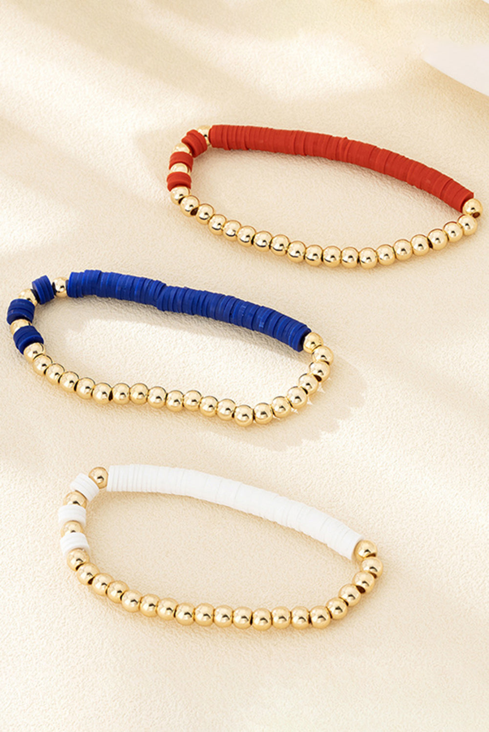Flag Theme Beaded Triple Layer Bracelets-4