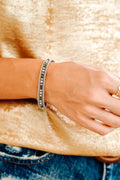 Adjustable Draw-cord Crystal Beading Bracelet-0