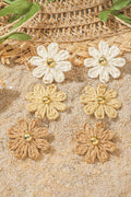 Crochet Flowers Stud Dangle Earrings-0