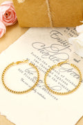 Gold Twisted Large Hoop Earrings-0