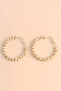 Gold Beads Hoop Earrings-3