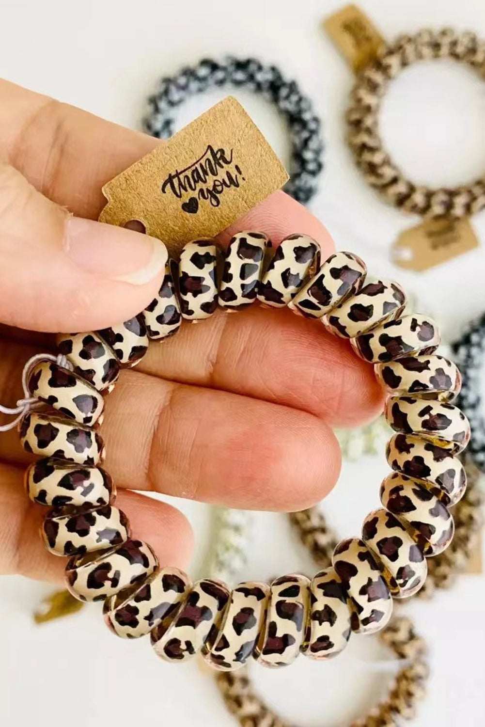 3PCS Leopard Printed Telephone Wire Hair Loop-2
