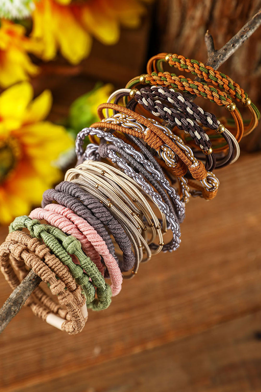 10pcs Boho Knotted Hair Ties-0