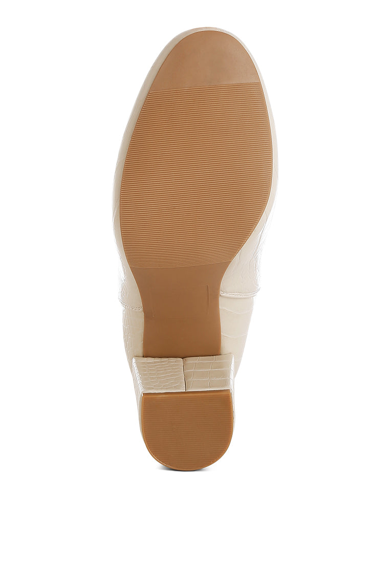 Babbel Faux Leather Block Heel Ankle Boots-4