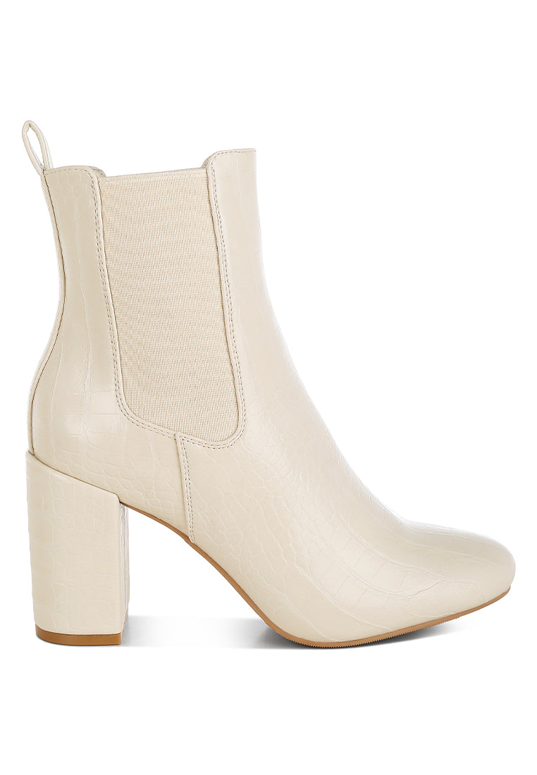 Babbel Faux Leather Block Heel Ankle Boots-0