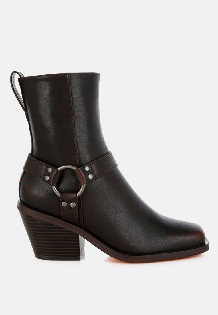 Baccata Elevated Harness Detail Ankle Boots-0