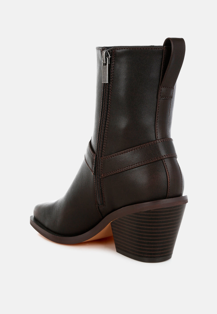 Baccata Elevated Harness Detail Ankle Boots-2