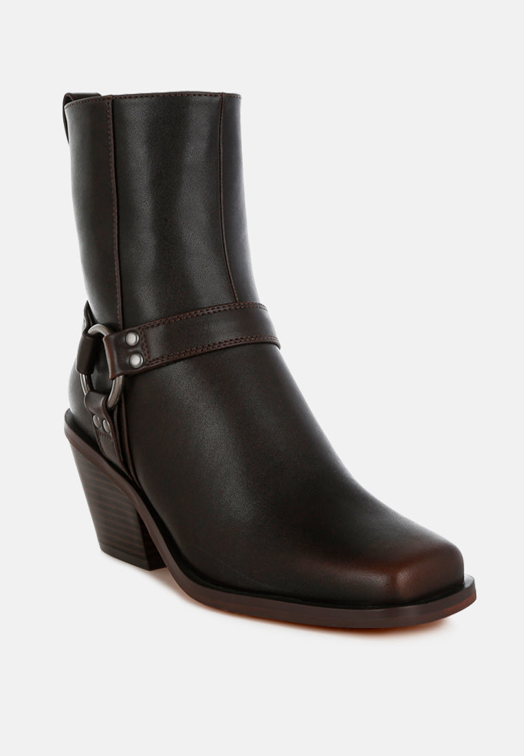 Baccata Elevated Harness Detail Ankle Boots-1