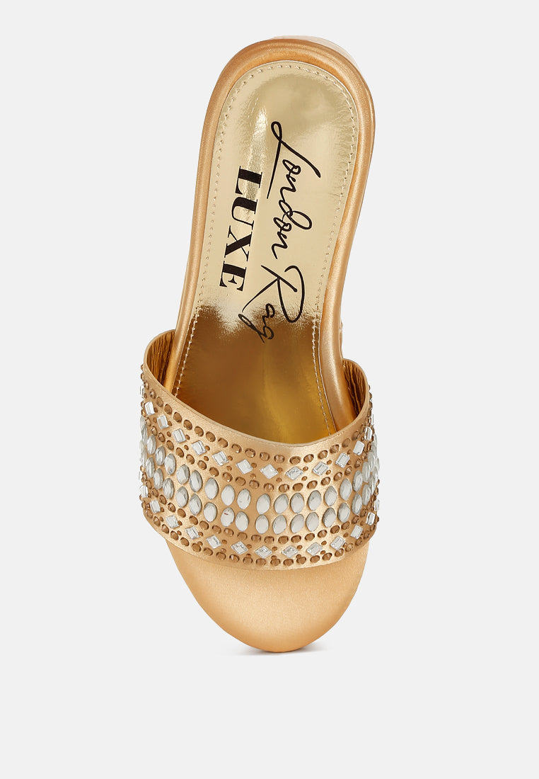 Batanga Diamante & Rhinestone Detail Stylish Flatforms-1