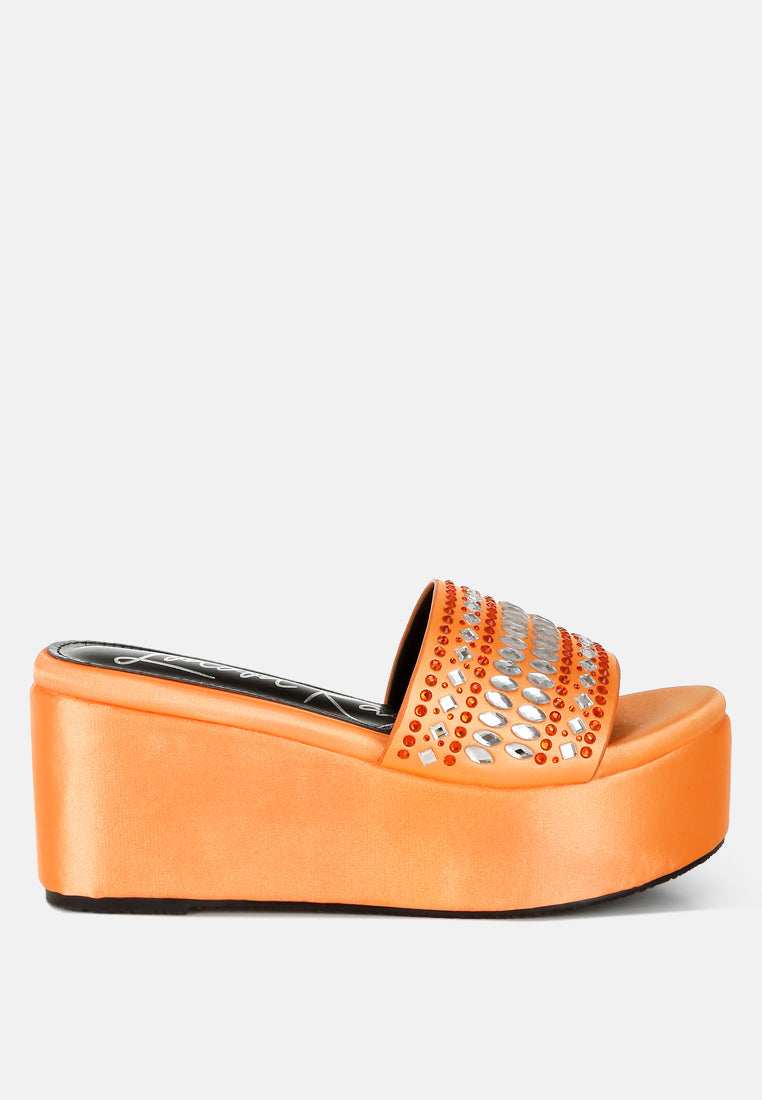 Batanga Diamante & Rhinestone Detail Stylish Flatforms-4