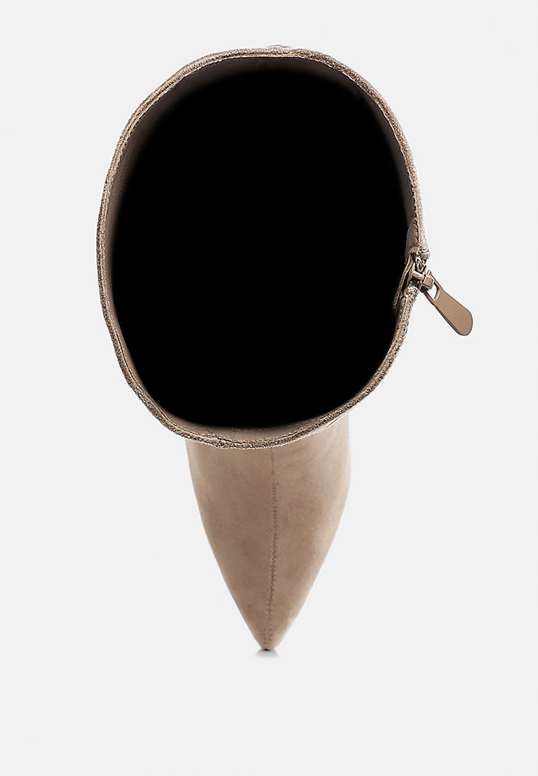 Becks Rhinestone Patterned Calf Boots-3